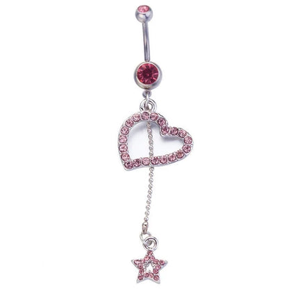 Pink Stainless Steel Belly Button Ring – Animal & Butterfly Styles