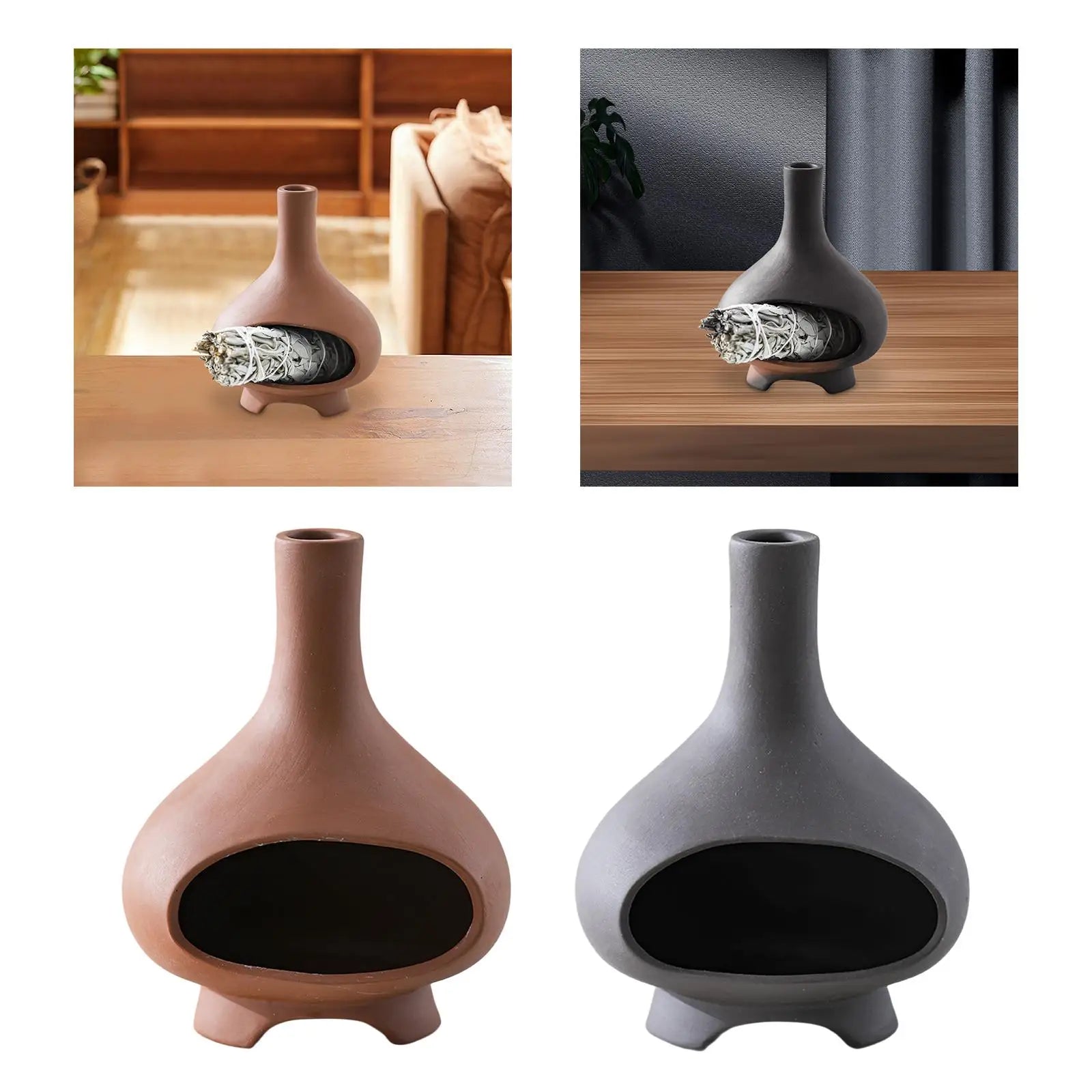 Ceramic Palo Santo & Sage Holder - Multipurpose Incense Burner - Shello's Creative Boutique
