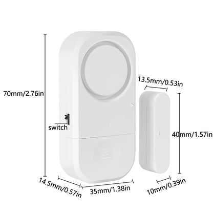 Wireless Door Opening Sensor Alarm with 130dB Alert & Time Delay