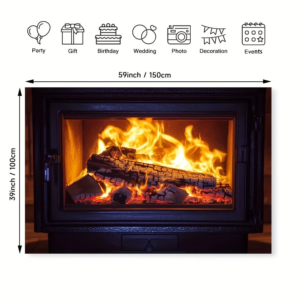 Realistic Flame Effect Log Set – Polyester Fireplace Decoration - Shello's Creative Boutique