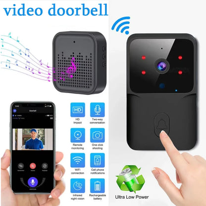 Wireless WiFi Video Doorbell Camera Bundle with HD Outdoor IR & Video Intercom