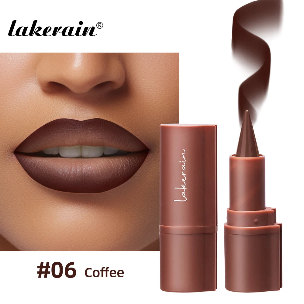 Lakerain Lip Liner Matte Black Brown Velvet Lipstick Waterproof Non Sticky Contouring Tint Lipliner Crayon Lip Makeup - Shello's Creative Boutique