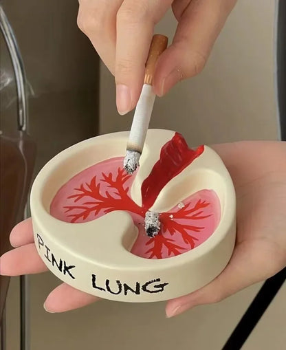 Pink Lung Ashtray – Funny Resin Desktop Cigarette Ash Tray