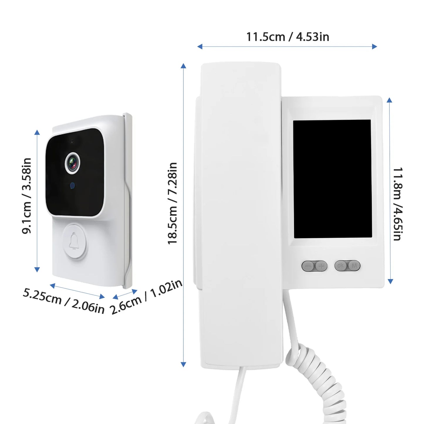3.5 Inch IPS Wireless Video Door Phone Intercom System with Camera