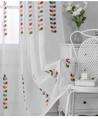 Boho Sheer Curtains for Living Room - Light Filtering Window Drapes, 2 Panels - Shello's Creative Boutique