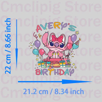 It's my birthday thermo-stickers for children Clothing patches Stitch vinyl stickers iron on transfer Shello's Creative Boutique