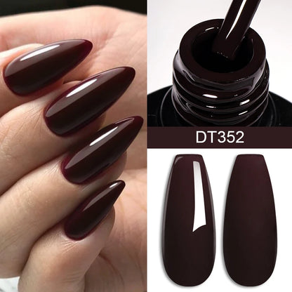 MEET ACROSS 7ml Red Gel Nail Polish Crystal Semi Permanent Soak Off UV Gel Varnish Nail Art Manicure Base Matte Top Coat Vernis - Shello's Creative Boutique