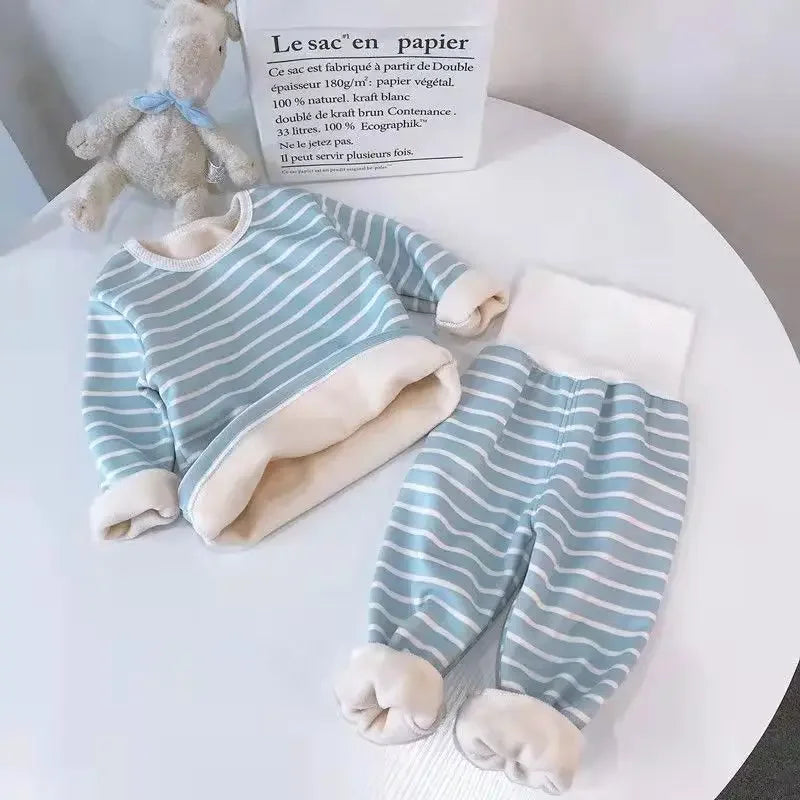 Sonkpuel Unisex Winter Pajama Set – Thickened Plush Cotton Thermal Sleepwear for Kids Shello's Creative Boutique
