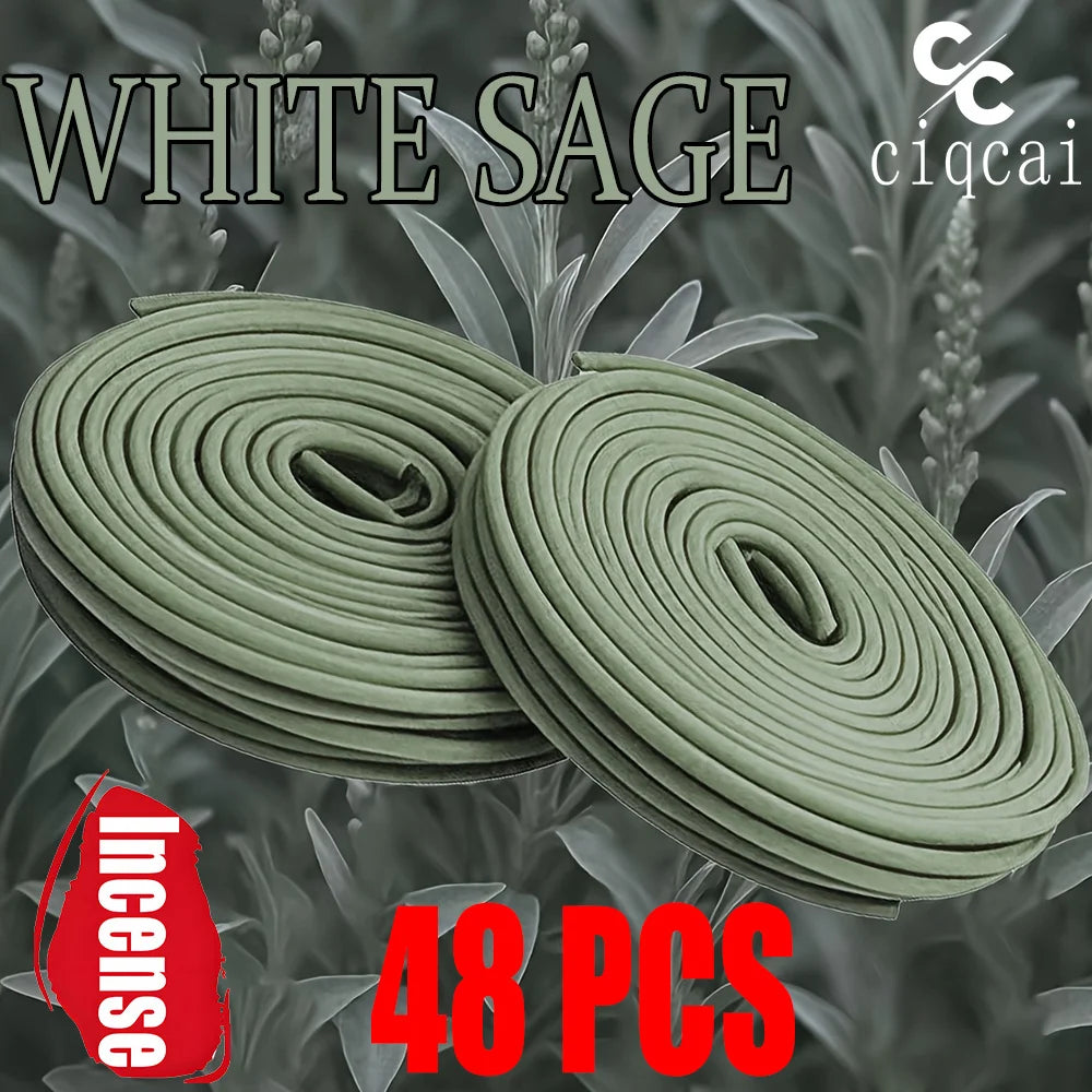White Sage Spiral Incense Coils - Long-Lasting 2-Hour Burn (22-198 Pieces) - Shello's Creative Boutique