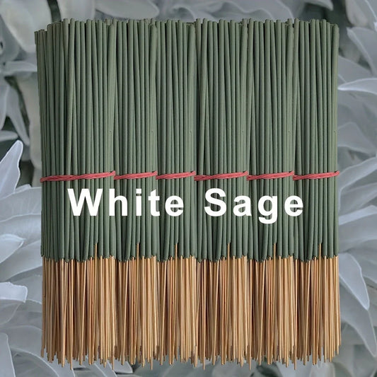 White Sage Incense Sticks - 8.66 inch for Yoga & Meditation (25/50 Pack)