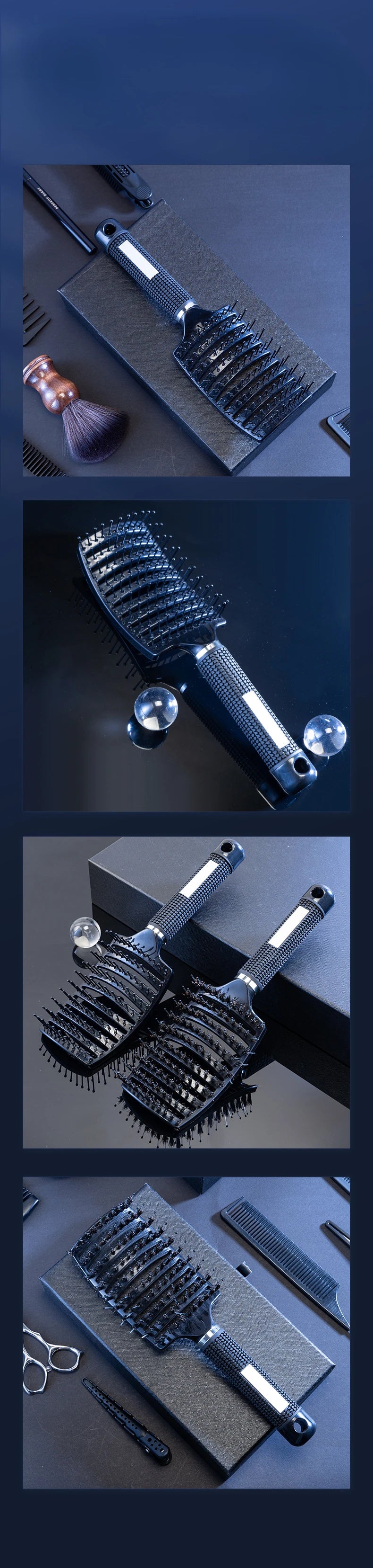 Detangling Hair Brush - Bristle & Nylon Scalp Massage Comb for Wet Curly Hair