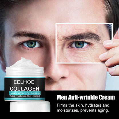 Collagen Creams For Men Smooth Wrinkle Firming Lifting Moisturizing Hyaluronic Acid Brightening Facial Cream Facial Skin Care