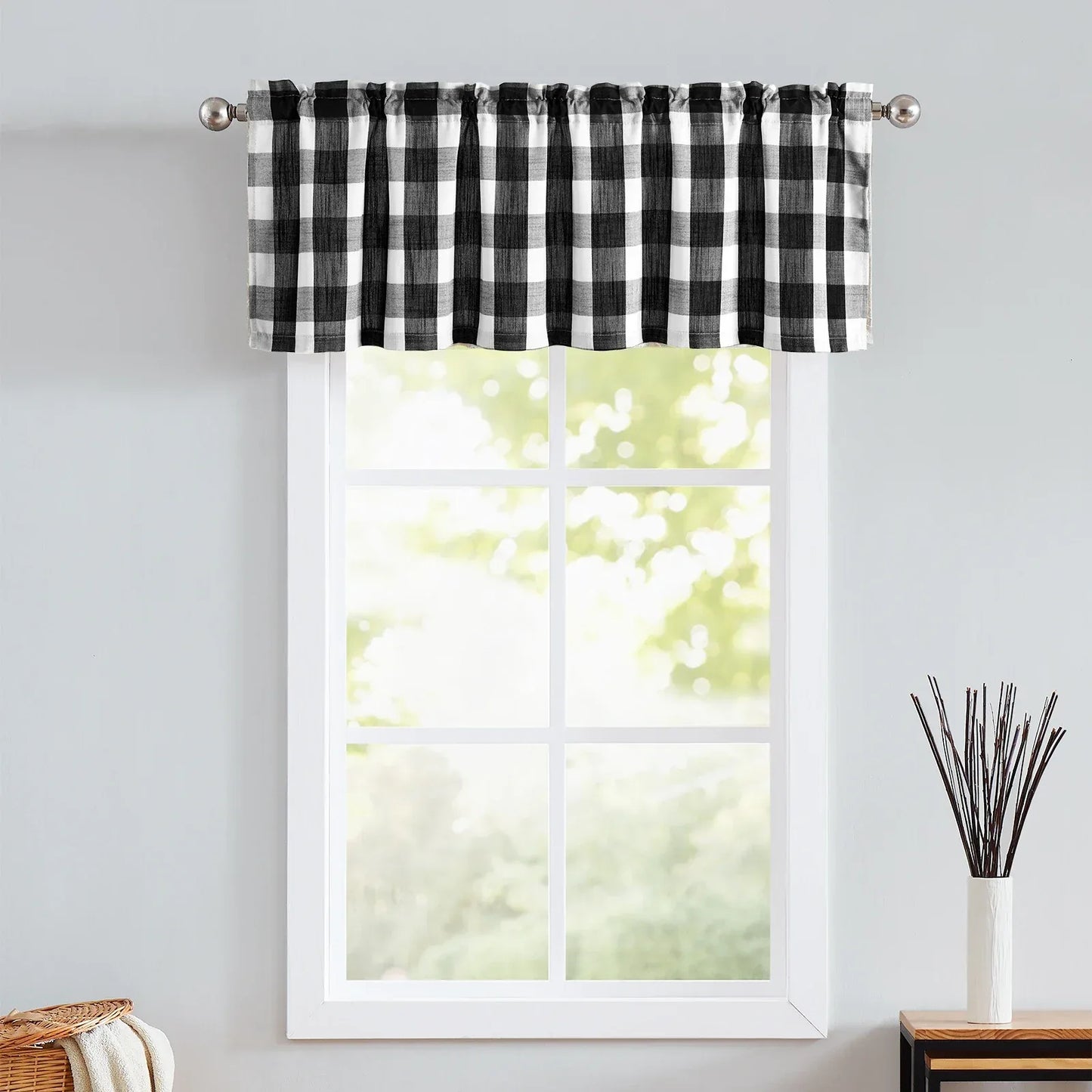 Checkered Kitchen Curtains - Gingham Café Curtains Multiple Sizes Available - Shello's Creative Boutique