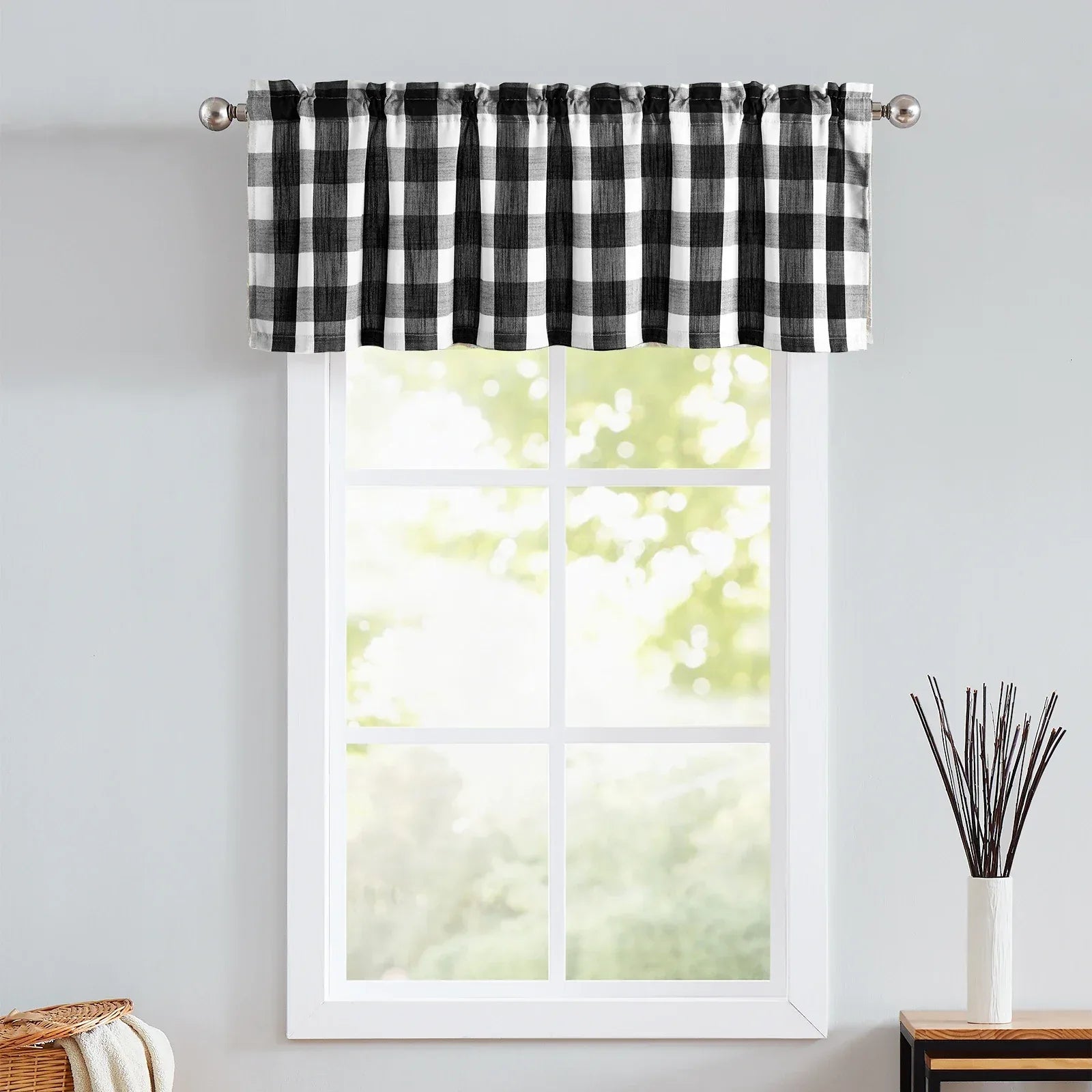 Checkered Kitchen Curtains - Gingham Café Curtains Multiple Sizes Available - Shello's Creative Boutique