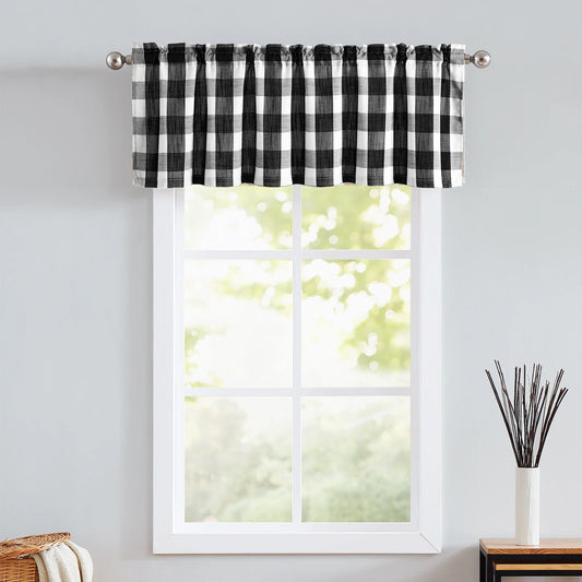 Checkered Kitchen Curtains - Gingham Café Curtains Multiple Sizes Available
