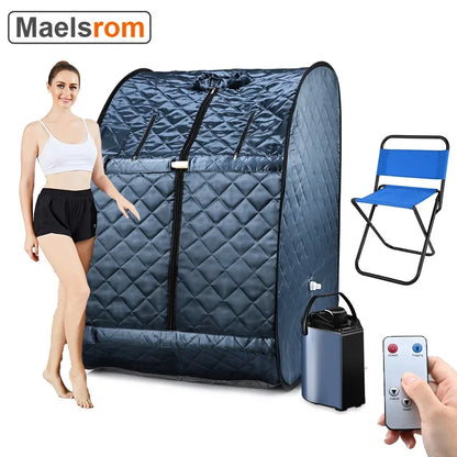 Portable 3L Steam Sauna Tent – 1000W Foldable Home Spa with Remote Control & Chair