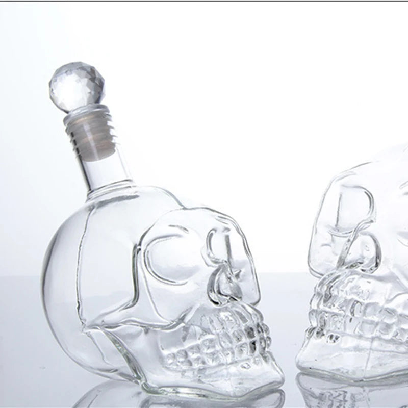 Skull Head Crystal Decanter & Glass Set – Gothic Bar Whisky Vodka Wine Spirits