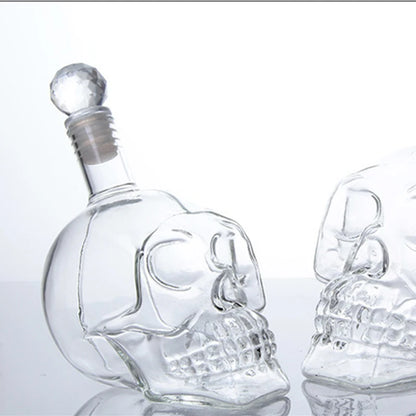 Skull Head Crystal Decanter & Glass Set – Gothic Bar Whisky Vodka Wine Spirits