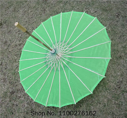 70cm Chinese Fabric Parasol — Traditional Bamboo Dance Umbrella for Weddings & Props