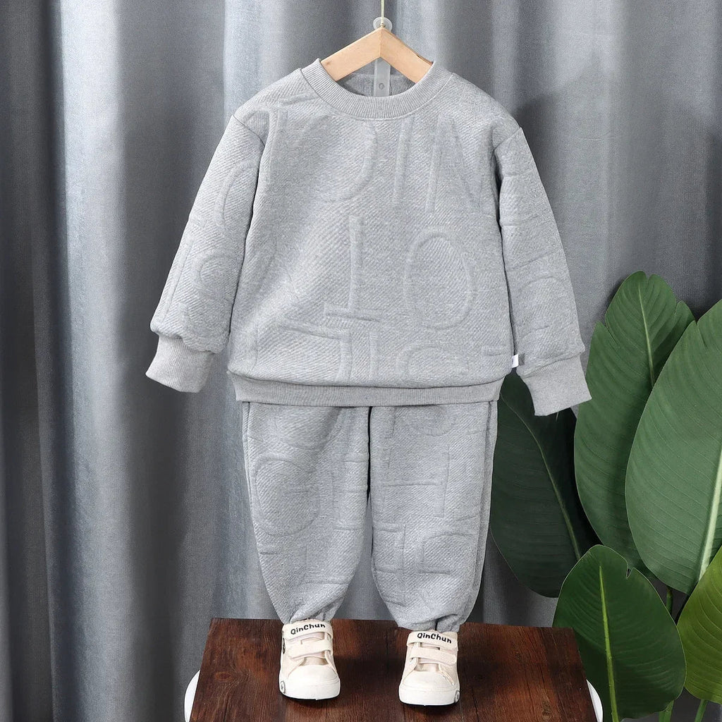 Children's Clothing  Long-sleeved Round Neck Printed Sweatshirt+cuffed Trousers 2pcs Suit Casual Outer Wear Simple Shello's Creative Boutique