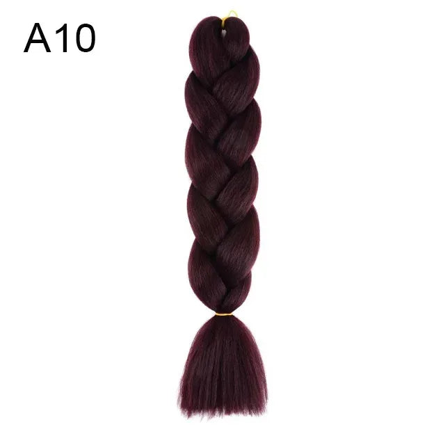 24 Inch Jumbo Braiding Hair - Rainbow Ombre Synthetic Extensions - Shello's Creative Boutique
