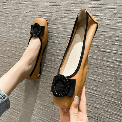 Plus Size Ballet Flats with Bow - Soft Sole Loafers - Shello's Creative Boutique