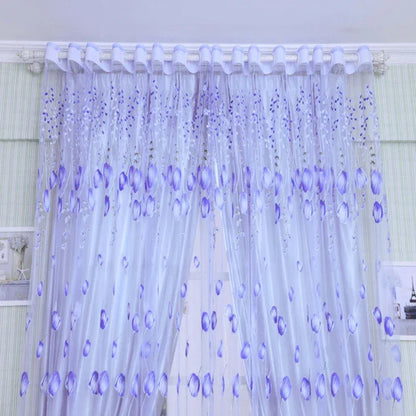 Modern Purple Tulle Curtains - 200x100cm Sheer Voile Drapes - Shello's Creative Boutique