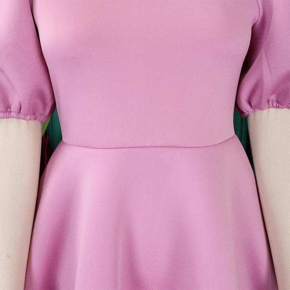 Elegant Pleated A-Line Dress - High Waist Mid-Calf Dress - Shello's Creative Boutique
