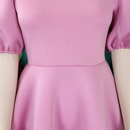 Elegant Pleated A-Line Dress - High Waist Mid-Calf Dress - Shello's Creative Boutique
