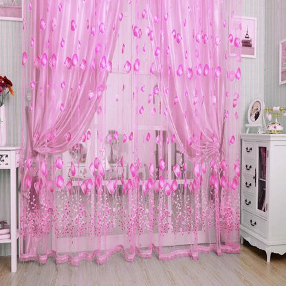 Modern Purple Tulle Curtain Panel - 200x100cm Sheer Voile Drape for Living Room & Bedroom - Shello's Creative Boutique