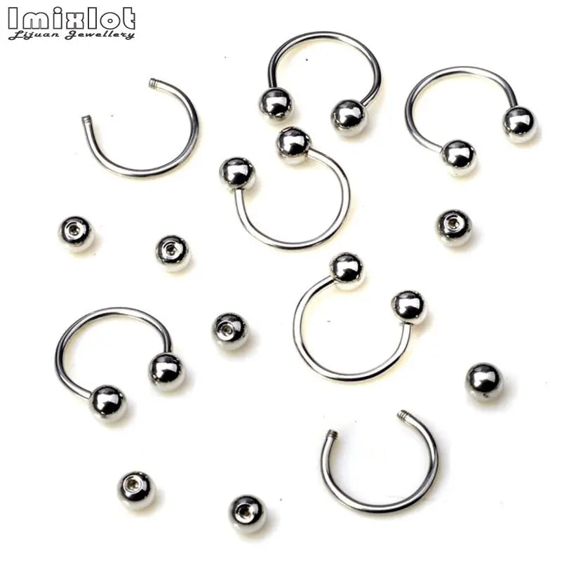 45/90-Piece Stainless Steel Body Piercing Jewellery Set