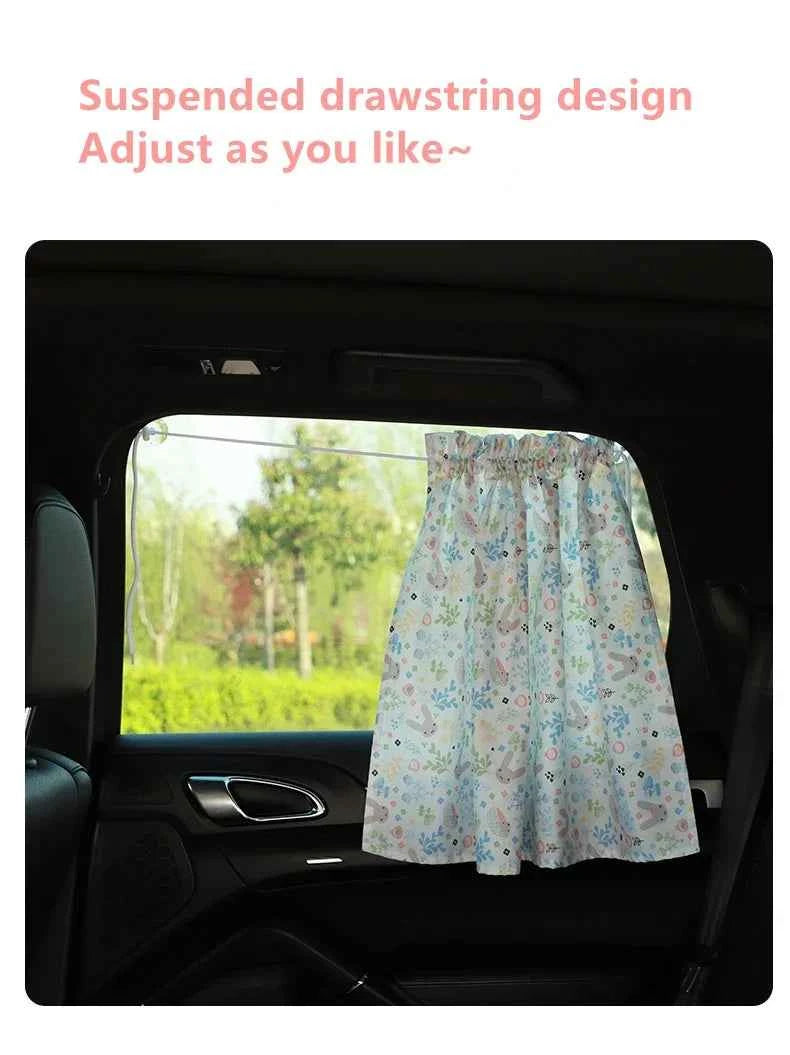Suction Cup Curtain In The Car Window Sunshade Cover Cartoon Universal Side Window Sunshade UV Protection For Kid Baby Children