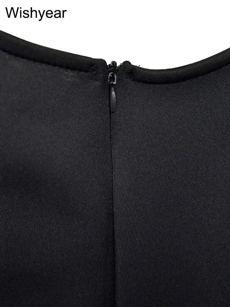 Flare Sleeve Bodycon Midi Dress - High Side Split with Ruffle Detail for Evening & Party - Shello's Creative Boutique