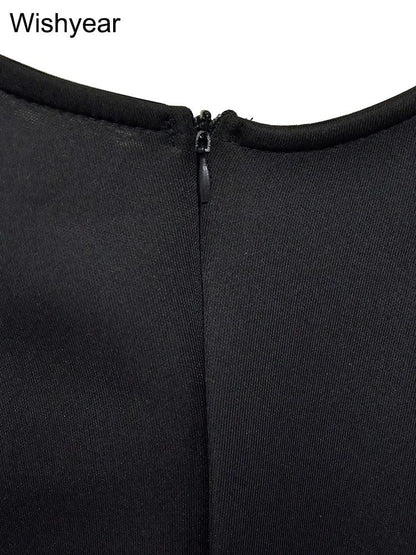 Flare Sleeve Bodycon Midi Dress - High Side Split with Ruffle Detail for Evening & Party - Shello's Creative Boutique