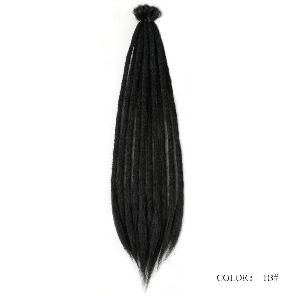 24" Straight Dreadlock Clip-In Extensions - 10 Strands Synthetic Hair - Shello's Creative Boutique