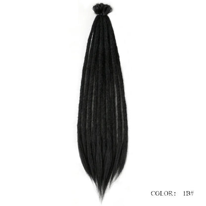 24" Straight Dreadlock Clip-In Extensions - 10 Strands Synthetic Hair - Shello's Creative Boutique