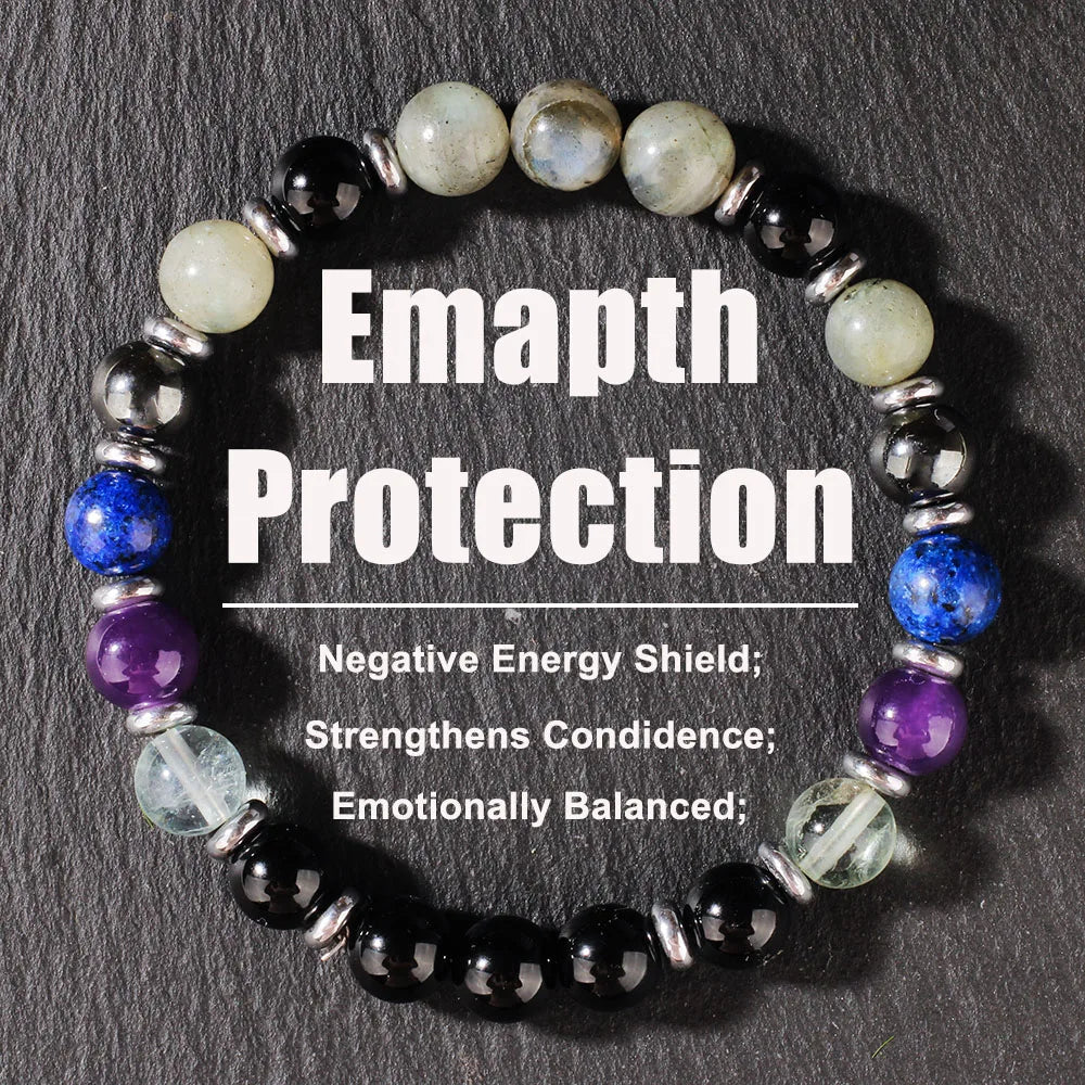 Hematite & Pyrite Natural Stone Beaded Bracelet – Unisex Stretch Bangle