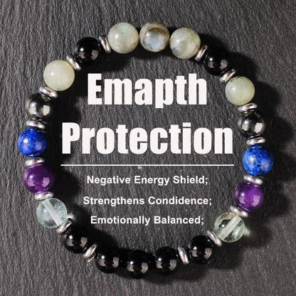 Hematite & Pyrite Natural Stone Beaded Bracelet – Unisex Stretch Bangle