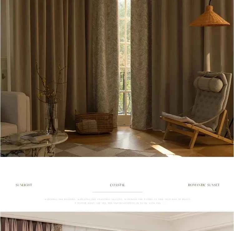 Custom Size French Spliced curtains for Living Room Bedroom Light Luxury Blackout Curtains Thickened Chenille White Tulle