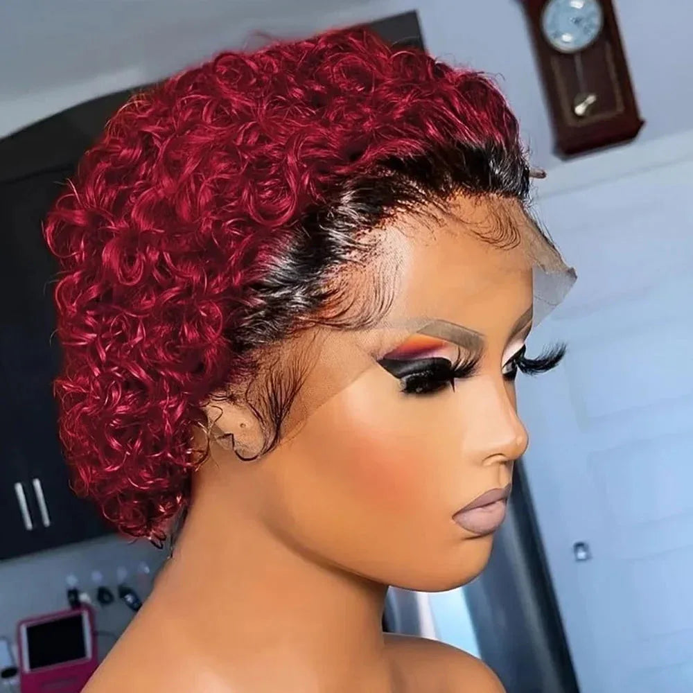 Pixie Cut Short Bob Wig - 100% Human Hair 13x4 Transparent Lace Frontal Wig - Shello's Creative Boutique