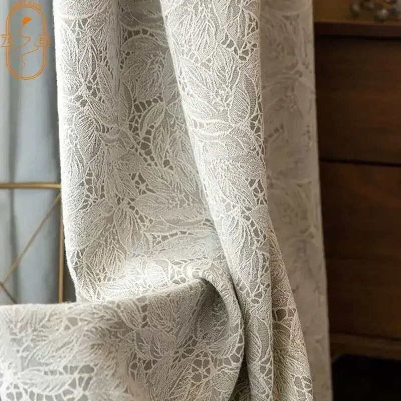 Japanese Style Blackout Lace Curtains – Minimalist Literary Drapes - Shello's Creative Boutique