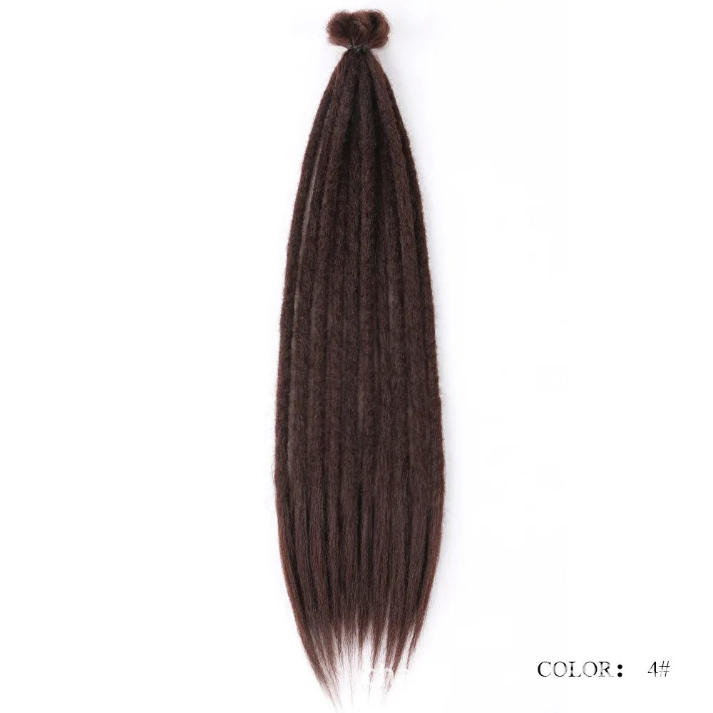 24" Straight Dreadlock Clip-In Extensions - 10 Strands Synthetic Hair - Shello's Creative Boutique