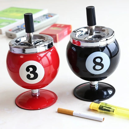 Pool Ball Ashtray With Lid – Anti-Fly Ash Desk Decoration Gift for Billiard Lovers