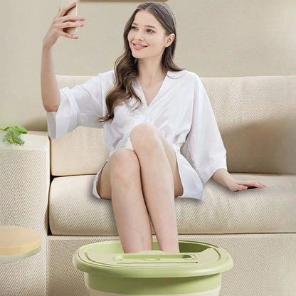 Foldable Foot Spa Bath Tub with Massage Bumps & Thermal Lid