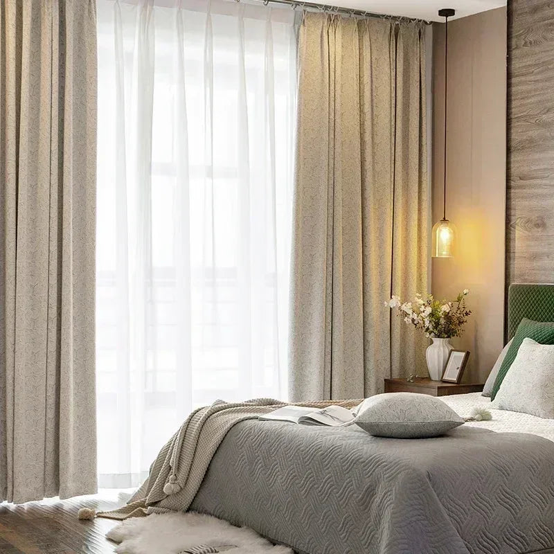 Japanese Style Blackout Lace Curtains – Minimalist Literary Drapes - Shello's Creative Boutique