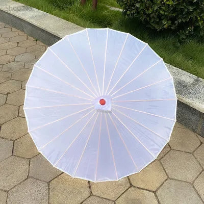 70cm Chinese Fabric Parasol — Traditional Bamboo Dance Umbrella for Weddings & Props