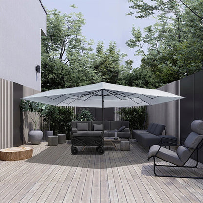 Foldable Metal Wagon Parasol — Outdoor Beach Pool Garden Shade Umbrella with Heat Insulation