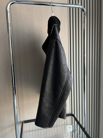 Women's Oversized Winter Jacket - Double-Sided Collar Warm Long Sleeve Coat