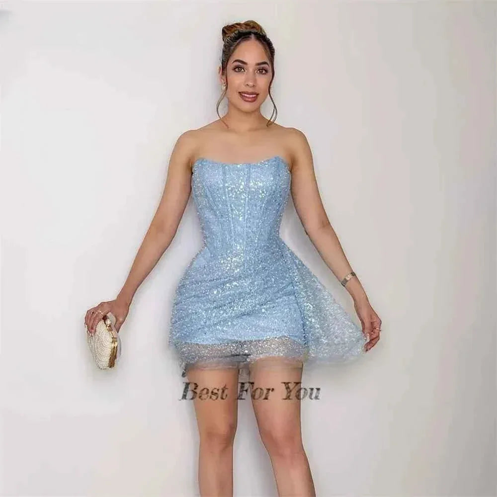 Luxury Short Evening Dress - Elegant Formal Party Gown for Women 2025 - Shello's Creative Boutique