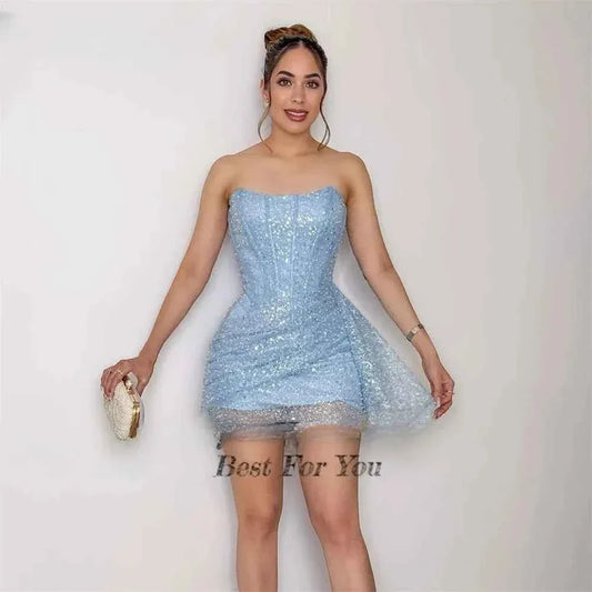 Luxury Short Evening Dress - Elegant Formal Party Gown for Women 2025 - Shello's Creative Boutique